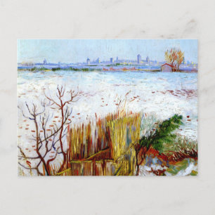 Cartão Postal Paisagem de Neve com Arles em Segundo Plano