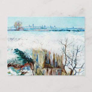 Cartão Postal Paisagem de neve com Arles por Vincent van Gogh