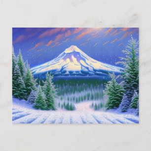 Cartão Postal Paisagem de Neve do Mt Hood
