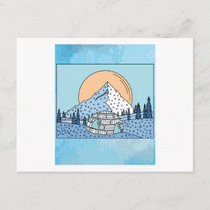 Cartão Postal Paisagem de neve e gelo de iglu