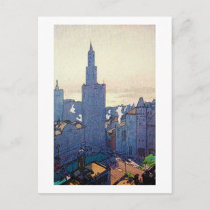 Cartão Postal Paisagem de Nova Iorque, Hiroshi Yoshida, Woodcut