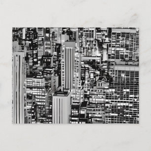 Cartão Postal Paisagem de Nova York em Preto e Branco