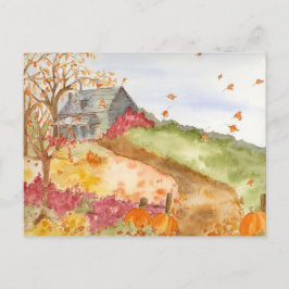 Cartão Postal Paisagem de outono da Cabina do País que Mudamos