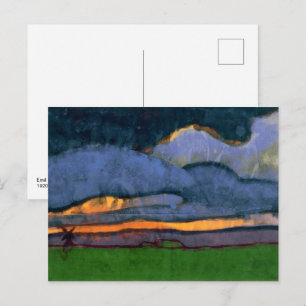 Cartão Postal Paisagem de Pântano com um Moinho   Emil Nolde  