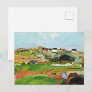 Cartão Postal Paisagem de Paul Gauguin na Arte Clássica de Le Po
