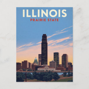 Cartão Postal Paisagem de Pradaria de Illinois da Cidade de Chic