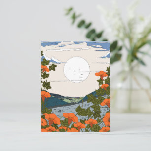 Cartão Postal Paisagem de Prado de Flores Silvestres Lindas