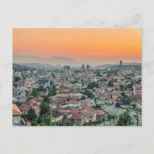 Cartão Postal Paisagem de Sarajevo a partir do topo
