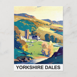 Cartão Postal Paisagem de Yourkshire Dales, viagens vintage