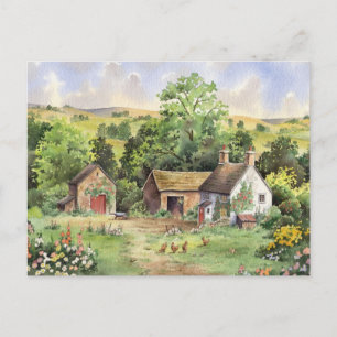 Cartão Postal Paisagem do campo "Fazenda do País" idílica