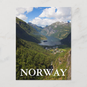 Cartão Postal Paisagem do fiorde de Geiranger, Noruega