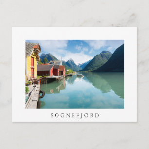 Cartão Postal Paisagem do fiorde Fjaerlandsfjord na Noruega