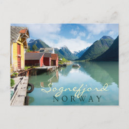 Cartão Postal Paisagem do fiorde Fjaerlandsfjord na Noruega