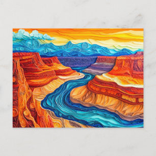Cartão Postal Paisagem do Grand Canyon em estilo Quilling