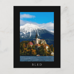 Cartão Postal Paisagem do Lago Bled no outono