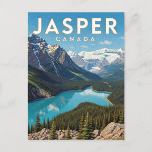 Cartão Postal Paisagem do Lago Glacial Jasper Canadá