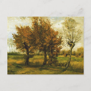 Cartão Postal Paisagem do outono Quatro Árvores Van Gogh Belas 