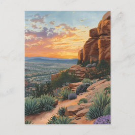 Cartão Postal Paisagem do pôr do sol no deserto do cânion sudoes