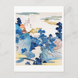 Cartão Postal Paisagem do Sol Japonês, Kuniyoshi, Ukiyo-e