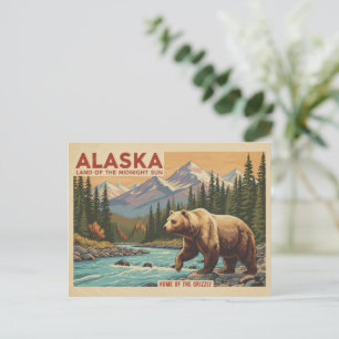 Cartão Postal Paisagem do Urso Pardo de Viagem no Alasca