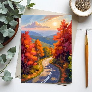 Cartão Postal Paisagem em Aquarela do Outono em Vermont