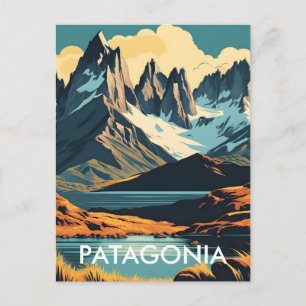 Cartão Postal Paisagem em estilo de pôster de viagem vintage da 