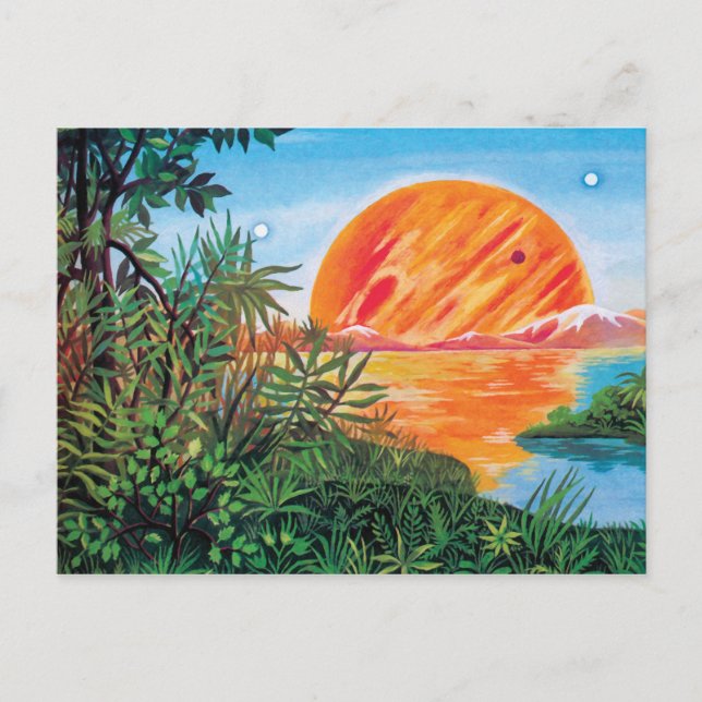 Cartão Postal Paisagem em Europa - Pintura da Lua de Júpiter Sci (Frente)