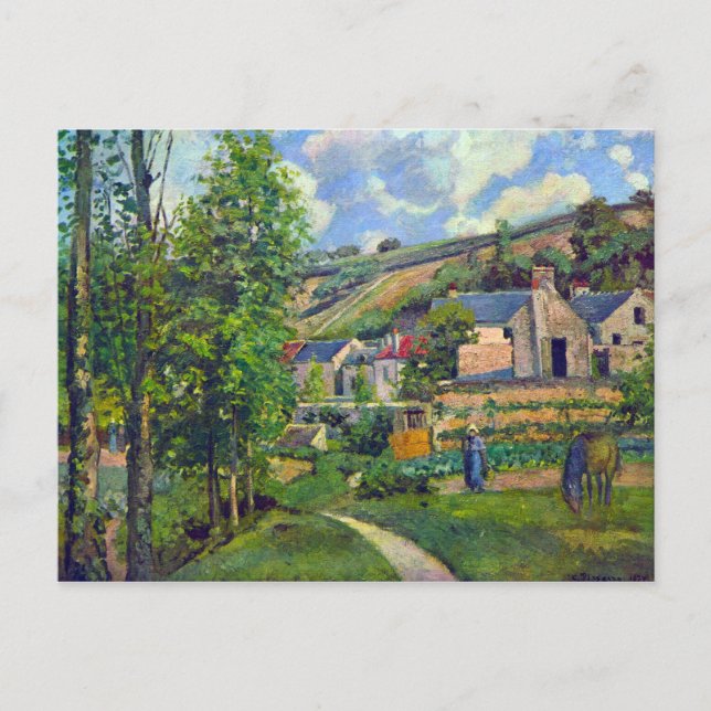 Cartão Postal Paisagem em Pontoise por Camille Pissarro (Frente)