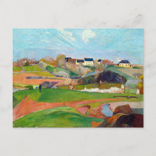 Cartão Postal Paisagem em Pouldu pintura de Paul Gauguin