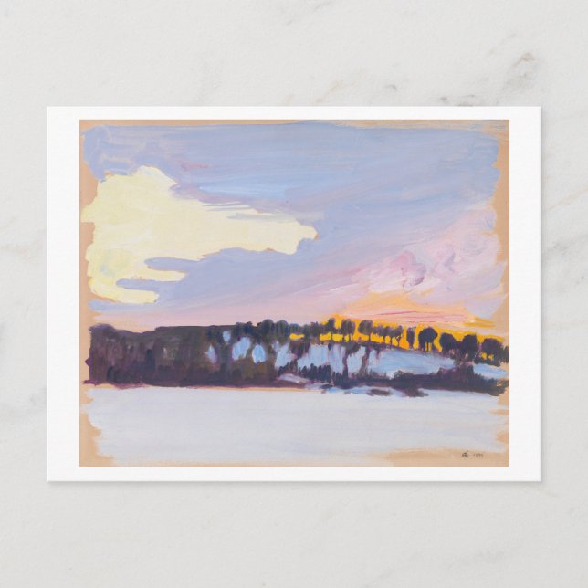 Cartão Postal Paisagem Evening, Akseli Gallen-Kallela, Belas Art (Frente)