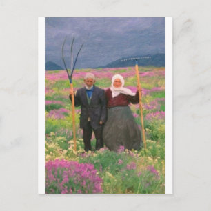 Cartão Postal paisagem família curda celestial