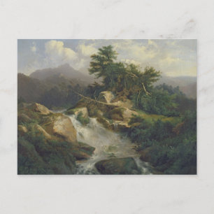 Cartão Postal Paisagem Florestal com Caipira