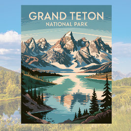 Cartão Postal Paisagem Grand Teton Jackson Lake Landscape