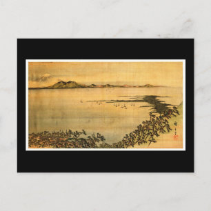 Cartão Postal Paisagem Hiroshige Belas Artes Japonesas
