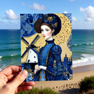 Cartão Postal Paisagem Holandesa Dourada Feminina