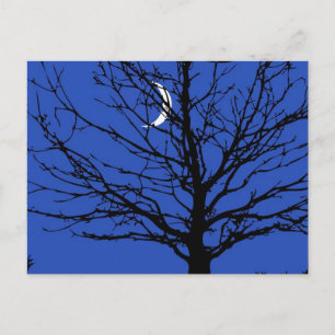 Cartão Postal Paisagem lunar de Cobalto azul e preto