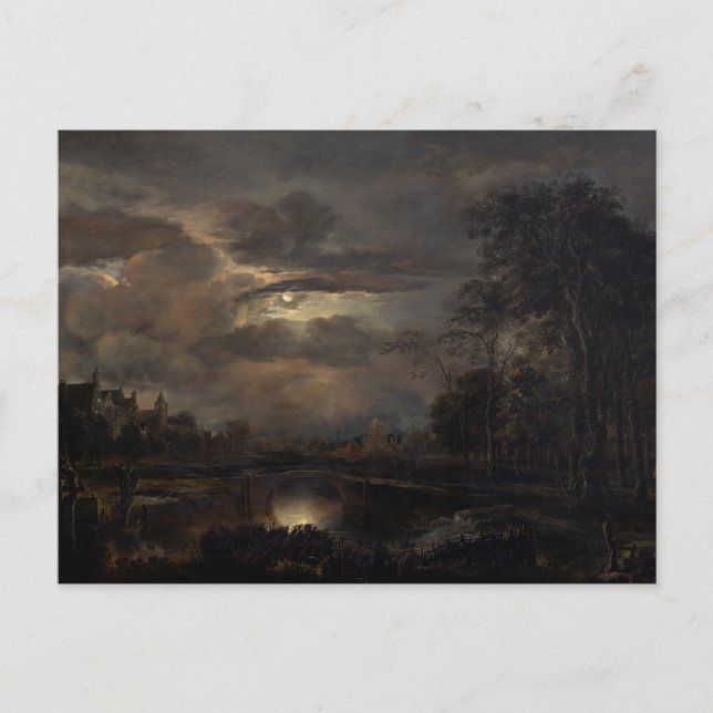 Cartão Postal Paisagem lunática com Ponte (Frente)