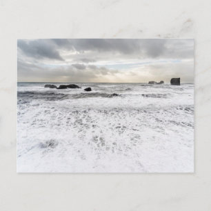 Cartão Postal Paisagem marinha espumosa pálida, Islândia