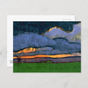 Cartão Postal Paisagem Marsh com um Monte   Emil Nolde  