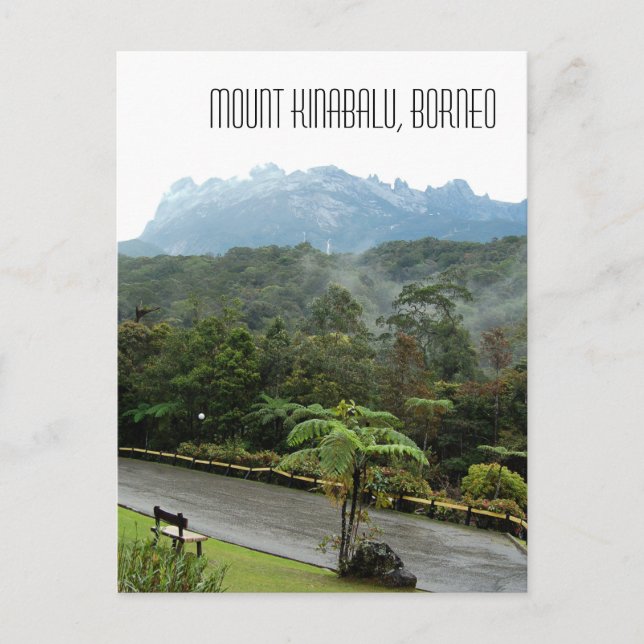 Cartão Postal Paisagem Montanha Kinabalu Sabah Borneo (Frente)