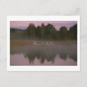 Cartão Postal Paisagem Natural Rural Cena de Lago Névoa