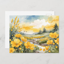 Paisagem Natureza de Linda Aquarela