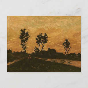 Cartão Postal Paisagem no Sunset, Van Gogh Fine Art