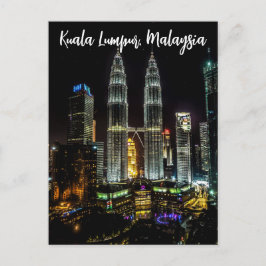 Cartão Postal Paisagem Noturna de Kuala Lumpur