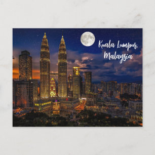 Cartão Postal Paisagem Noturna de Kuala Lumpur