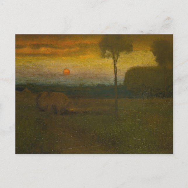 Cartão Postal Paisagem noturna por George Inness (1889) (Frente)