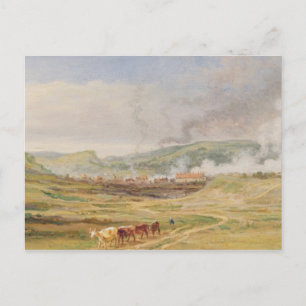 Cartão Postal Paisagem perto de Swansea, Gales do Sul (petróleo