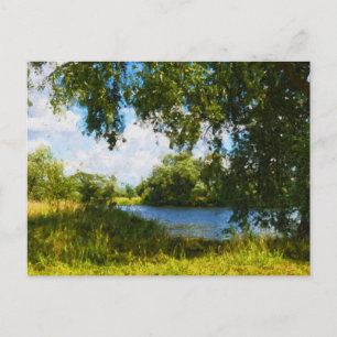Cartão Postal Paisagem pintada do rio Havel na região de Havella