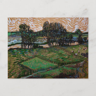 Cartão Postal Paisagem, Ponte em Oise por Vincent van Gogh