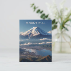 Cartão Postal Paisagem realista do Monte Fuji Japão Viagem